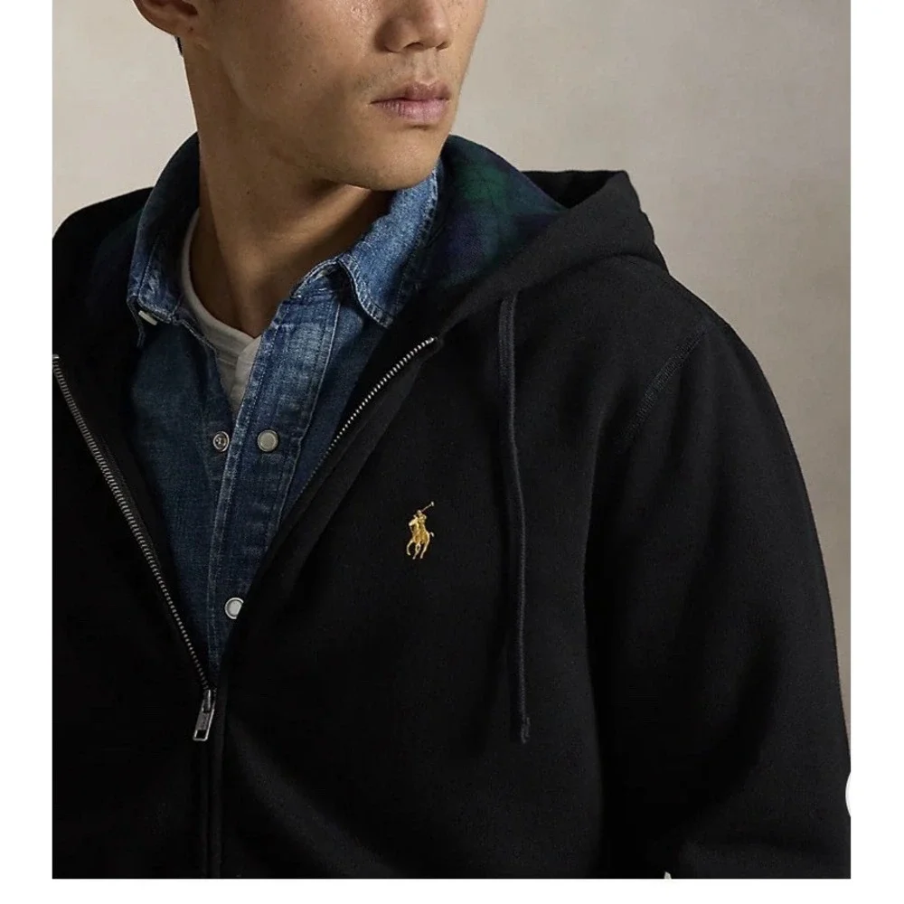 NWT Polo Ralph Lauren The RL Fleece Full-Zip Black Hoodie Men's Sz 2XL